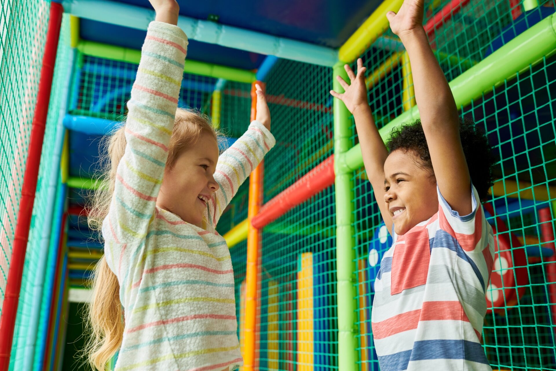 Excited Kids in Play Area